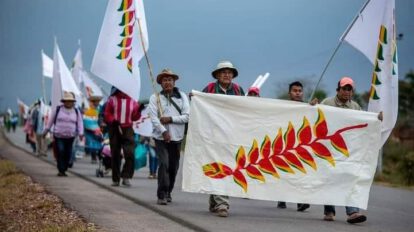 Marcha indígena en defensa de territorio y recursos naturales