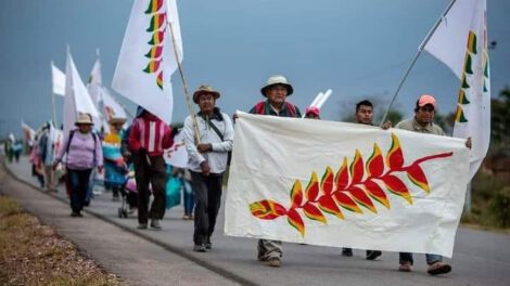 Marcha indígena en defensa de territorio y recursos naturales