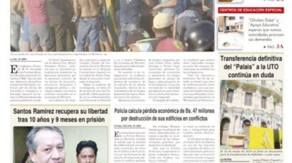 Portadas impresas del periódico La Patria
