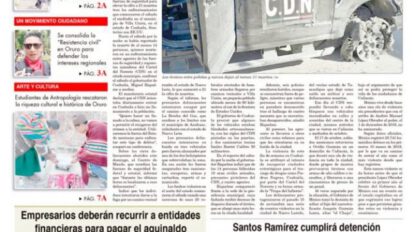 Portadas impresas del periódico La Patria