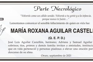 Necrológico de María Roxana Aguilar Castellón