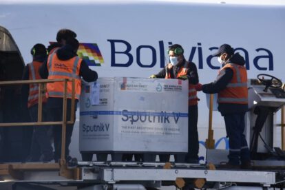 Llegada de 30.000 segundas dosis de vacunas Sputnik-V a Bolivia