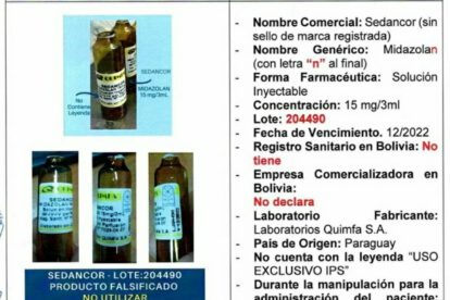 Alertan sobre el medicamento Midalozam falsificado