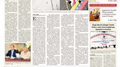 Portadas impresas del periódico La Patria