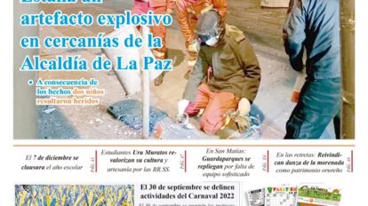 Edición impresa La Patria del 6 de septiembre de 2021