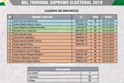Postulantes para vocales del TSE