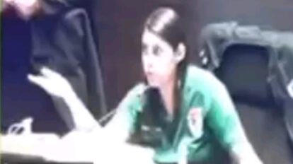Andrea Barrientos en sesión del Senado