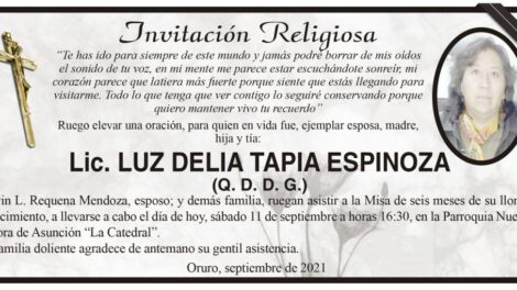 Lic. Luz Delia Tapia Espinoza obituario