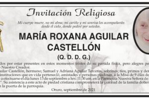Invitación Religiosa: María Roxana Aguilar Castellón