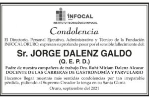 Condolencias por el fallecimiento de Jorge Dalenz Galdo