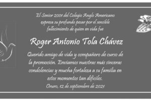 Roger Antonio Tola Chávez fallecimiento