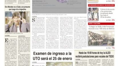Portadas impresas del periódico La Patria