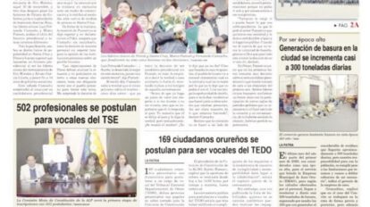 Portadas impresas del periódico La Patria