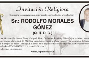Invitación Religiosa: Rodolfo Morales Gómez
