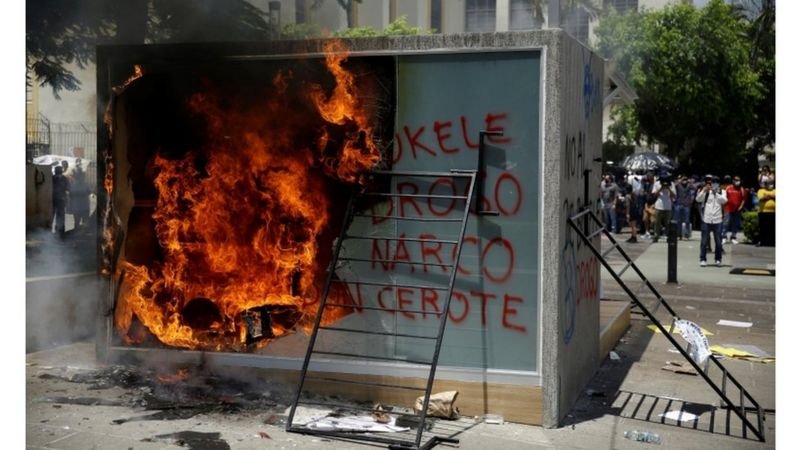 Protestas en El Salvador contra Bukele durante el bicentenario de la independencia