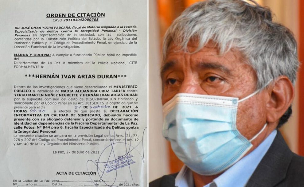 Denuncia por discriminación contra Iván Arias en La Paz