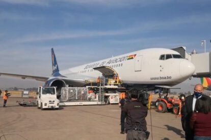 Vacunas AstraZeneca recibidas por Bolivia