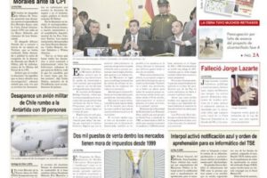 Portadas impresas del periódico La Patria
