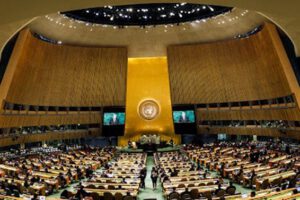Asamblea de Naciones Unidas con la participación de Luis Arce