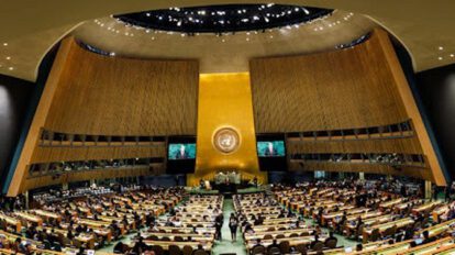 Asamblea de Naciones Unidas con la participación de Luis Arce