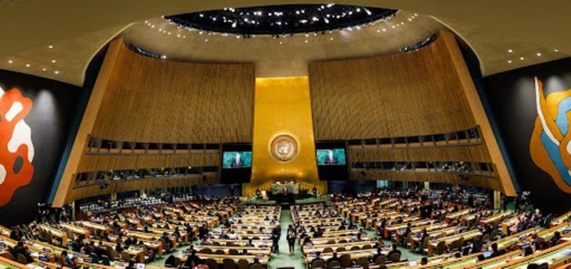 Asamblea de Naciones Unidas con la participación de Luis Arce