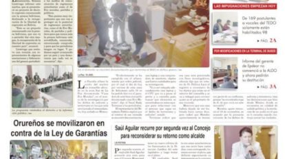Portadas impresas del periódico La Patria
