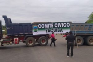 Bloqueo en la carretera que conecta a Tarija y Santa Cruz