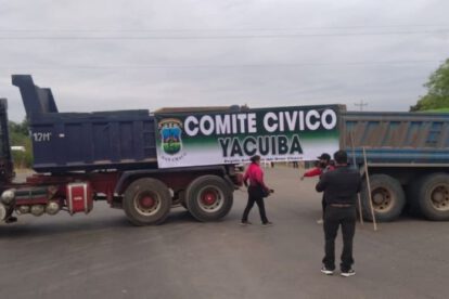Bloqueo en la carretera que conecta a Tarija y Santa Cruz