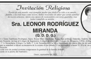 Obituario de Leonor Rodríguez Miranda