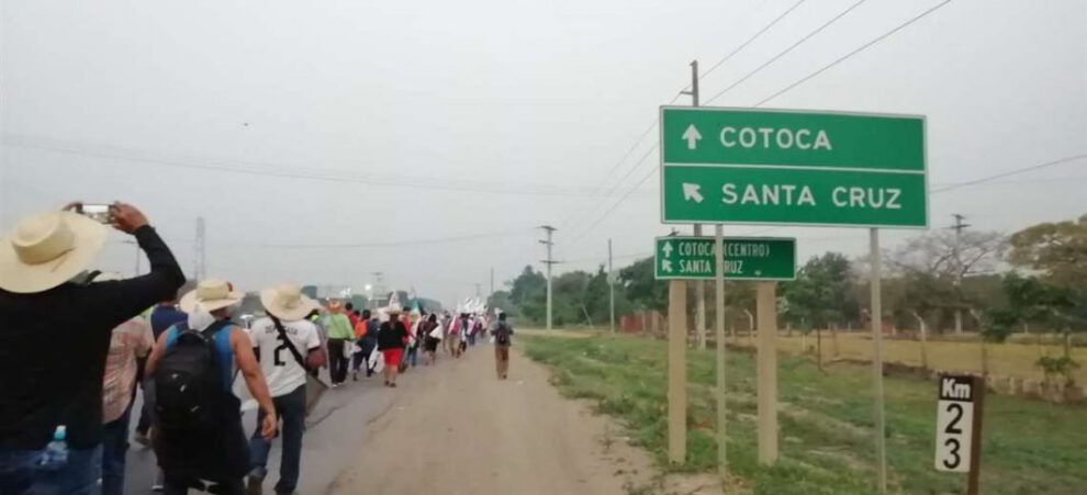 Marcha Indígena llega al Santuario de Cotoca