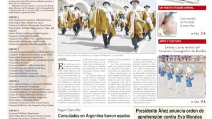 Portadas impresas del periódico La Patria
