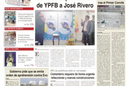 Portadas impresas del periódico La Patria