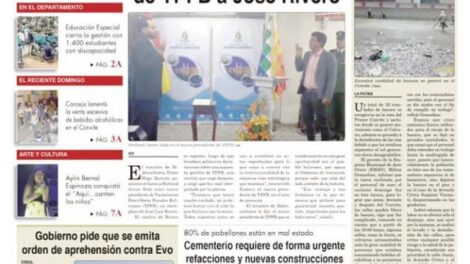 Portadas impresas del periódico La Patria