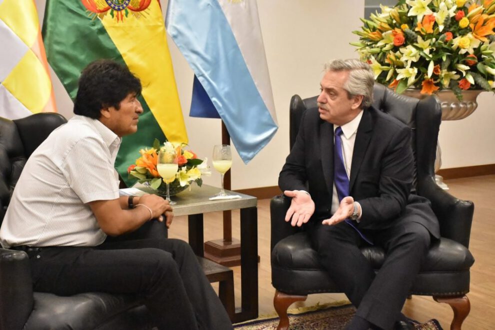 Evo Morales y Alberto Fernández en Buenos Aires