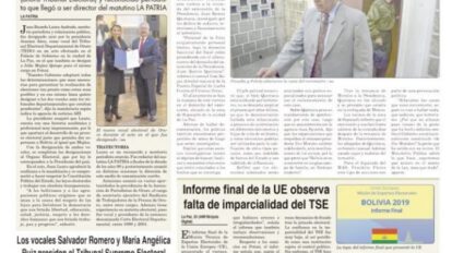 Portadas impresas del periódico La Patria