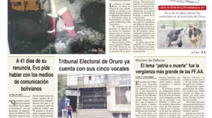 Portadas impresas del periódico La Patria