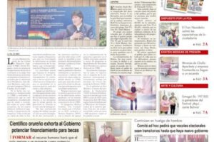 Portadas impresas del periódico La Patria