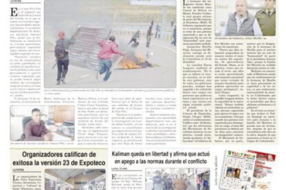 Portadas impresas del periódico La Patria