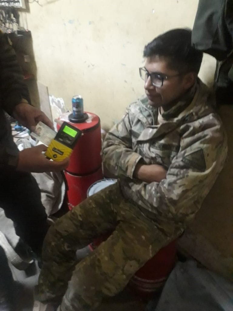 Militar ebrio aprehendido en Huanuni