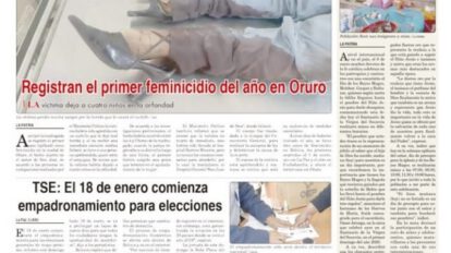 Portadas impresas del periódico La Patria