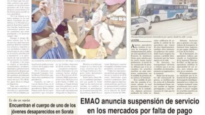 Portadas impresas del periódico La Patria
