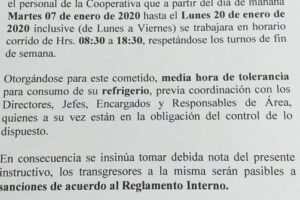 Coteor horario corrido