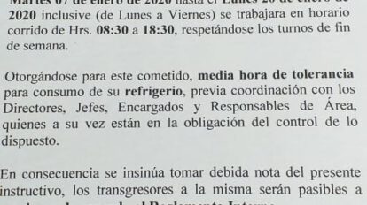 Coteor horario corrido