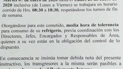 Coteor horario corrido