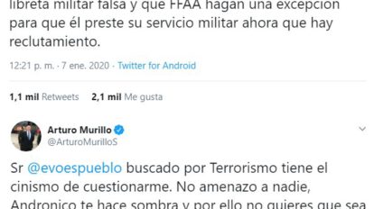Evo Morales y Arturo Murillo se enfrentan en Twitter