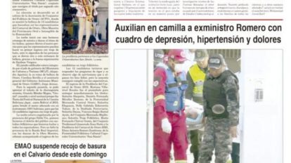 Portadas impresas del periódico La Patria