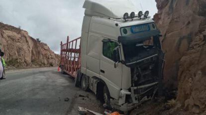 Chofer chileno fallece tras chocar su camión contra una peña