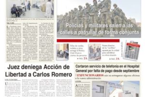 Portadas impresas del periódico La Patria