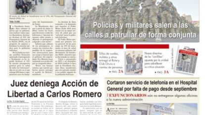 Portadas impresas del periódico La Patria