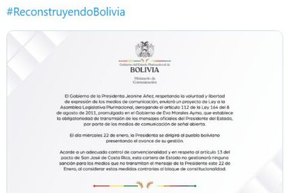 Retransmitir mensaje presidencial ya no será obligatorio